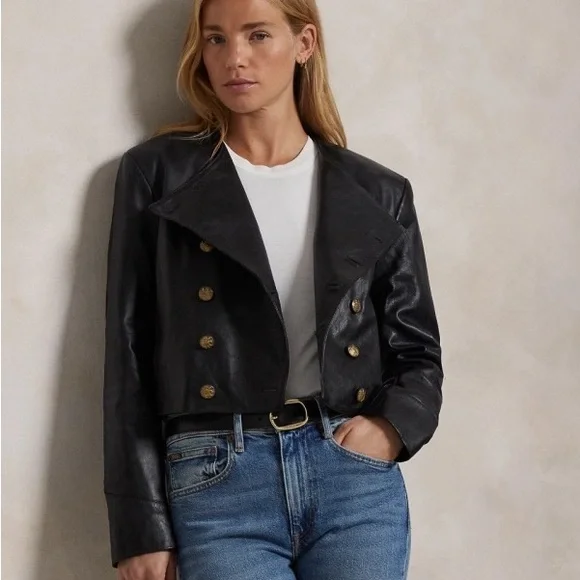 Polo by Ralph Lauren Black Leather Jacket - Picture 1 of 6